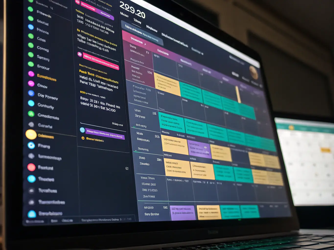 A calendar interface displaying upcoming events, with key dates highlighted and brief descriptions of each event. The design is clean and user-friendly, making it easy to browse and plan attendance.